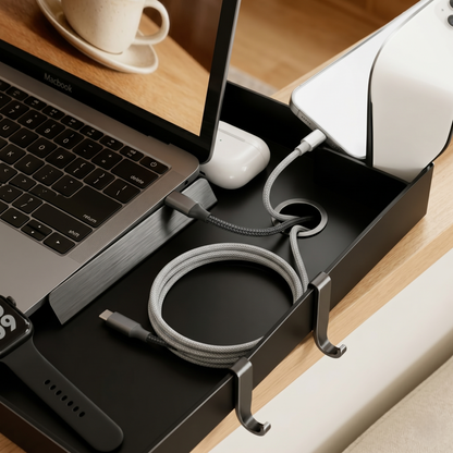 Kovelli™ Clip-On Bedside Shelf Tray – Space Saving Bed Organizer for Laptop, Phone & Drinks