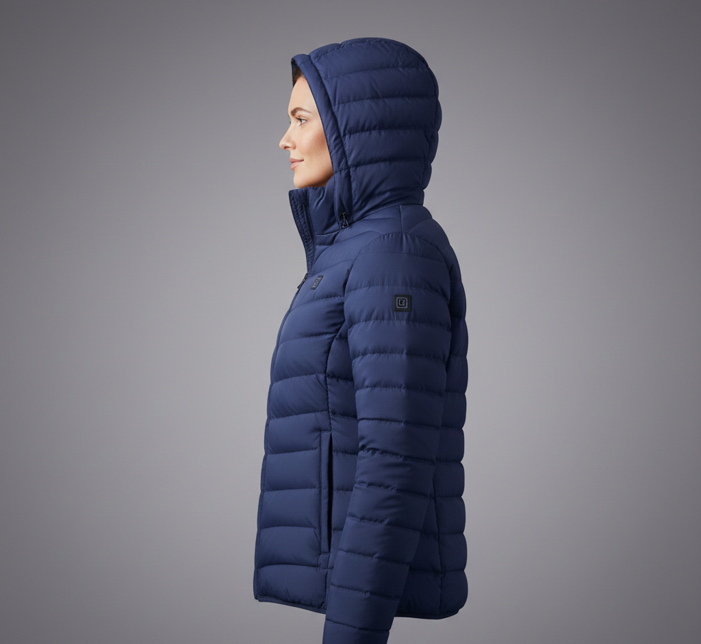 USB Heated Winter Jacket with Targeted Heat Zones