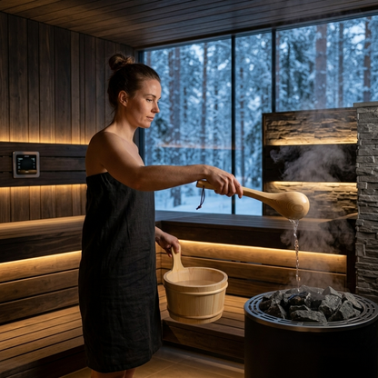 Premium Sauna Water Bucket & Ladle