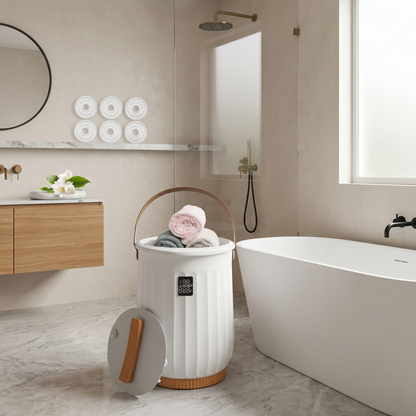 Kovelli™ Luxury Towel Warmer Bucket – Spa-Inspired Heated Towel & Blanket Warmer with Aromatherapy