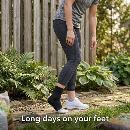 Cooling Compression Ankle Sleeve with Flexible Support & Reusable Gel Insert
