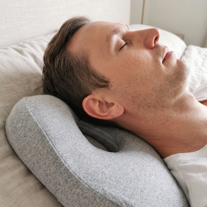 Ergonomic Memory Foam Pillow with Dual Ear Openings