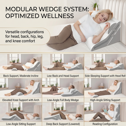 Adjustable Bed Wedge Pillow Set for Elevated Sleeping & Relaxation