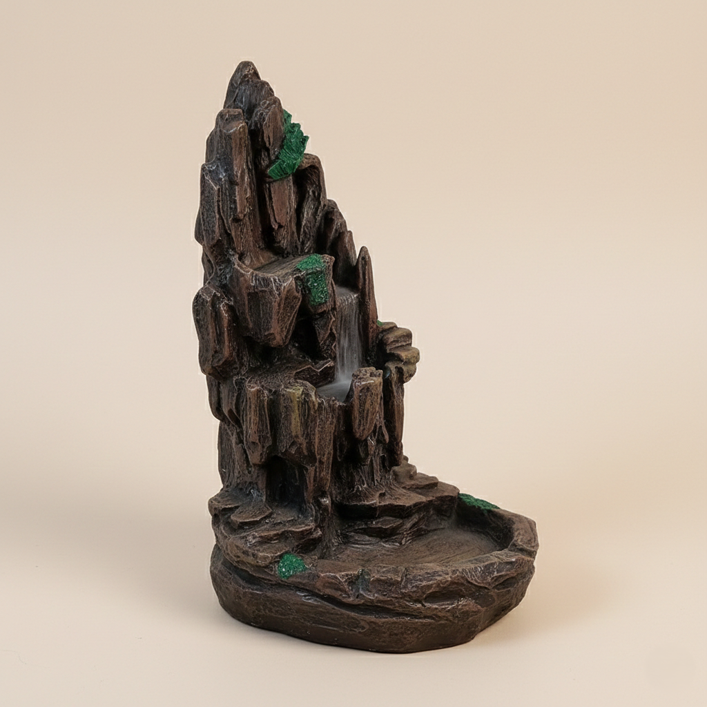 Zen Incense Holder with Mountain Landscape Design