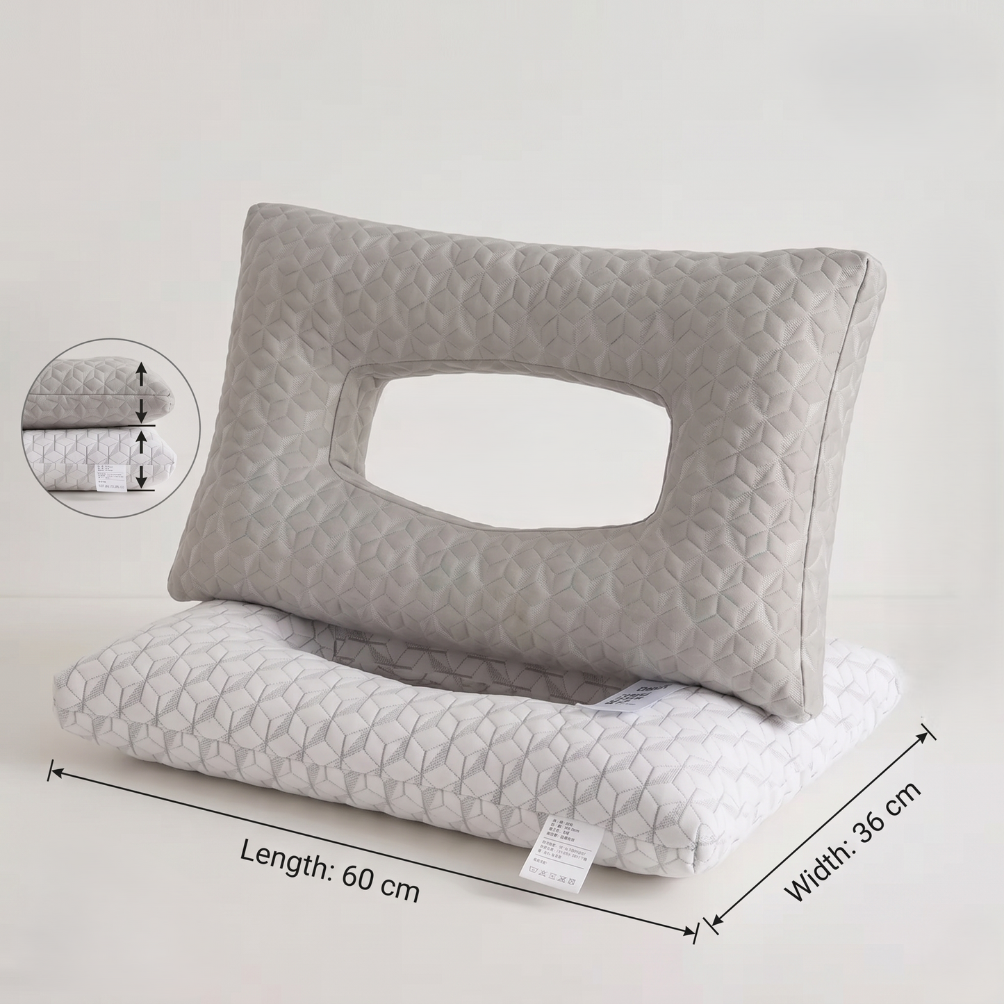 Contour Ear Relief Side Sleeper Pillow with Pressure-Free Ear Opening