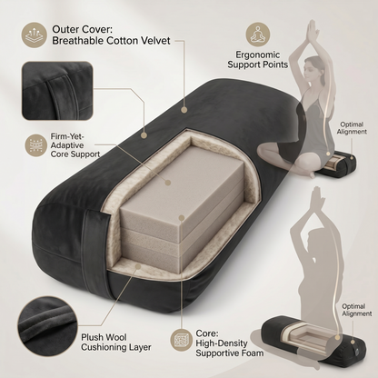 Kovelli Restorative Velvet Meditation Bolster