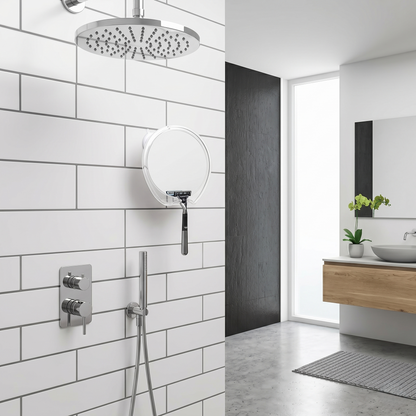 Fog-Free Shower Mirror with Razor Hook & Strong Suction Mount