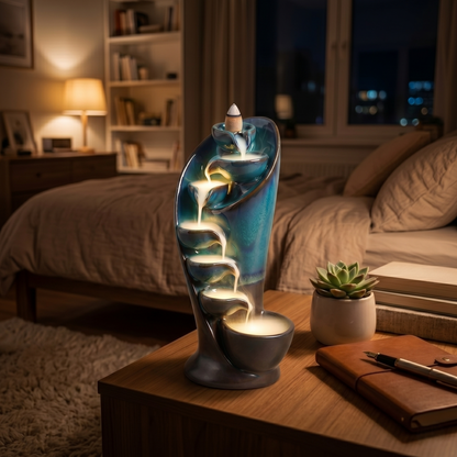 Waterfall Incense Burner for Relaxing Home Ambience