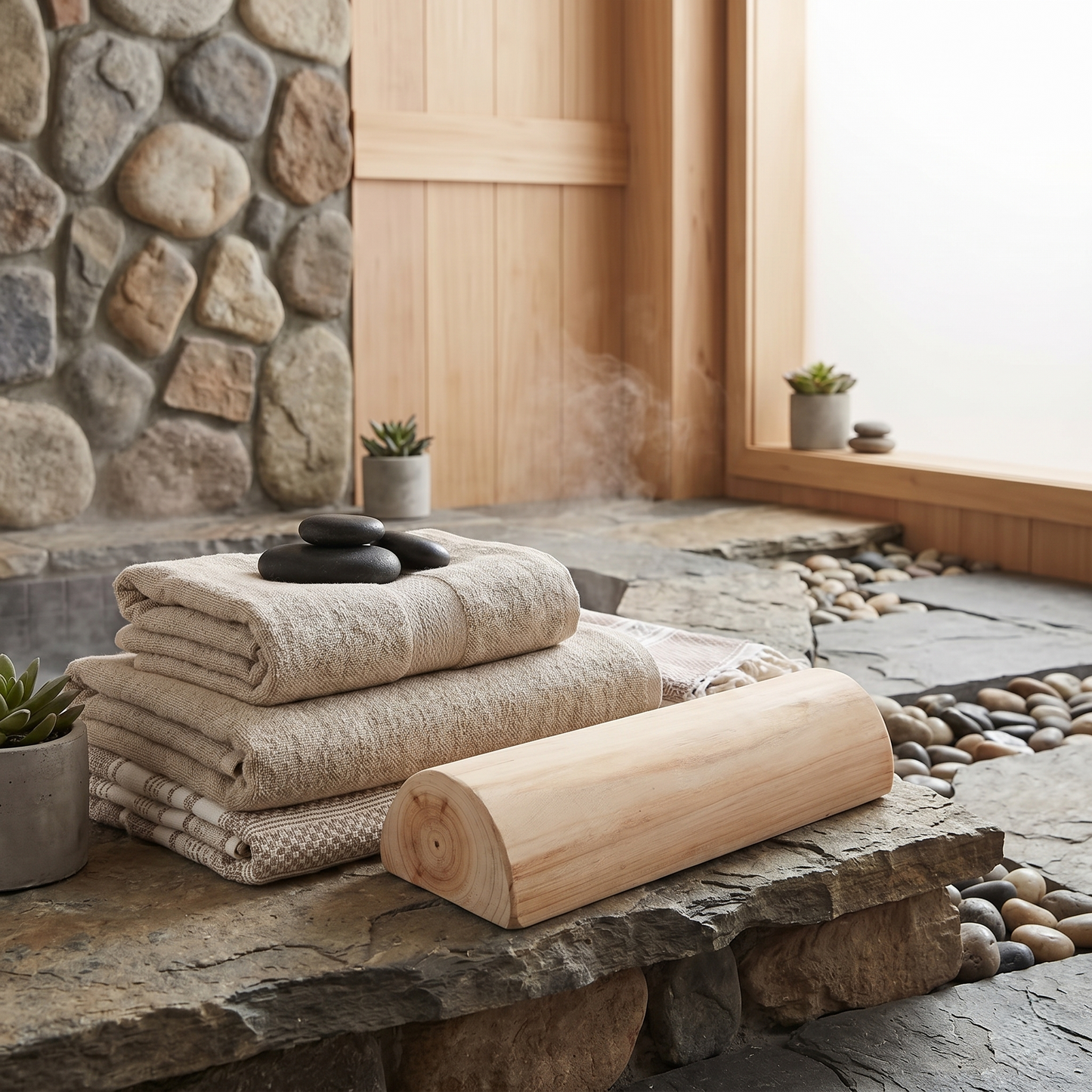 Kovelli™ Wooden Japanese Sauna Neck Rest Pillow