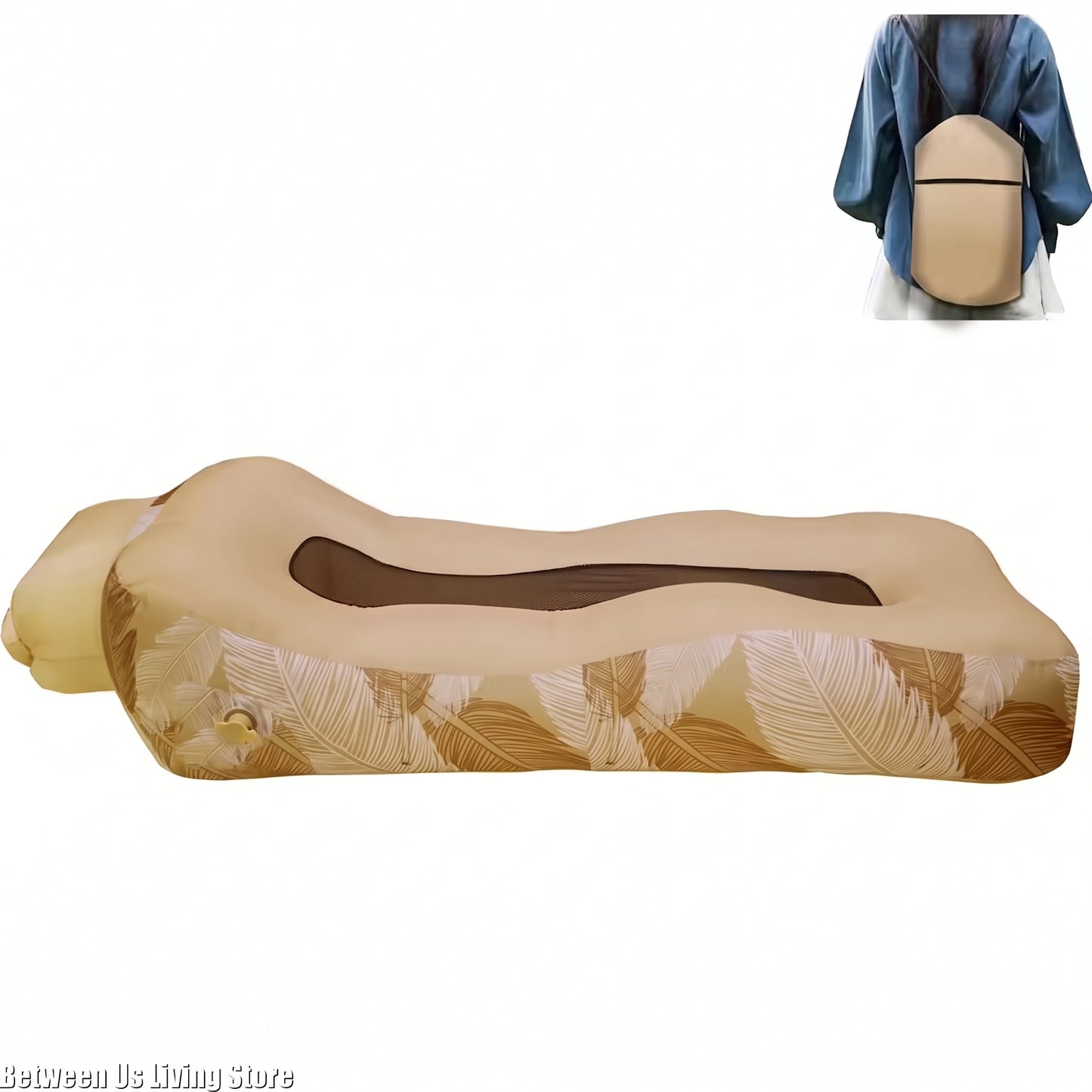 Full-Length Inflatable Lounger Sofa with Breathable Mesh Center