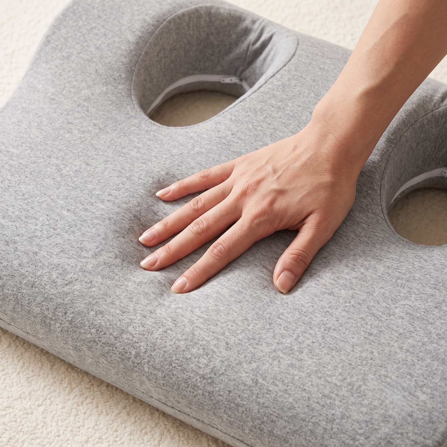 Ergonomic Memory Foam Pillow with Dual Ear Openings