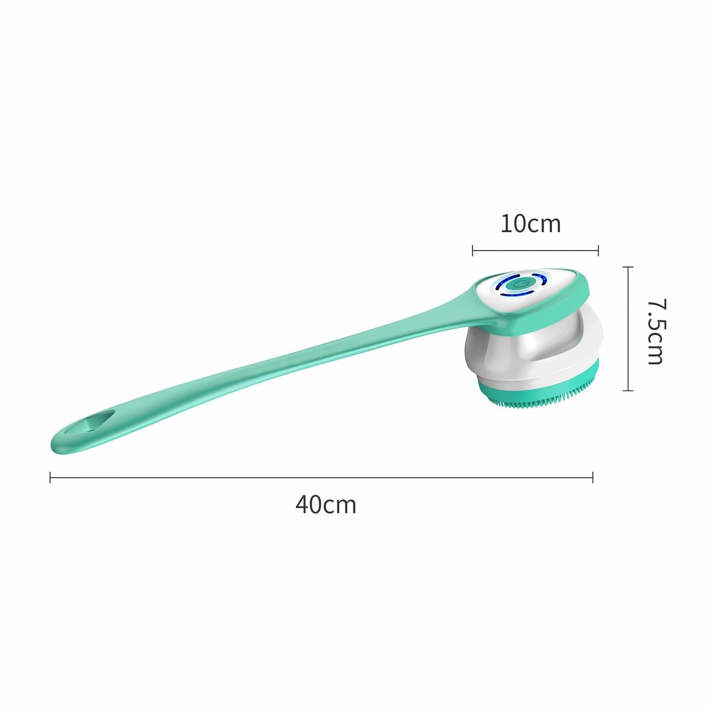 Electric Long Handle Body Cleansing Brush With Detachable Handheld Head