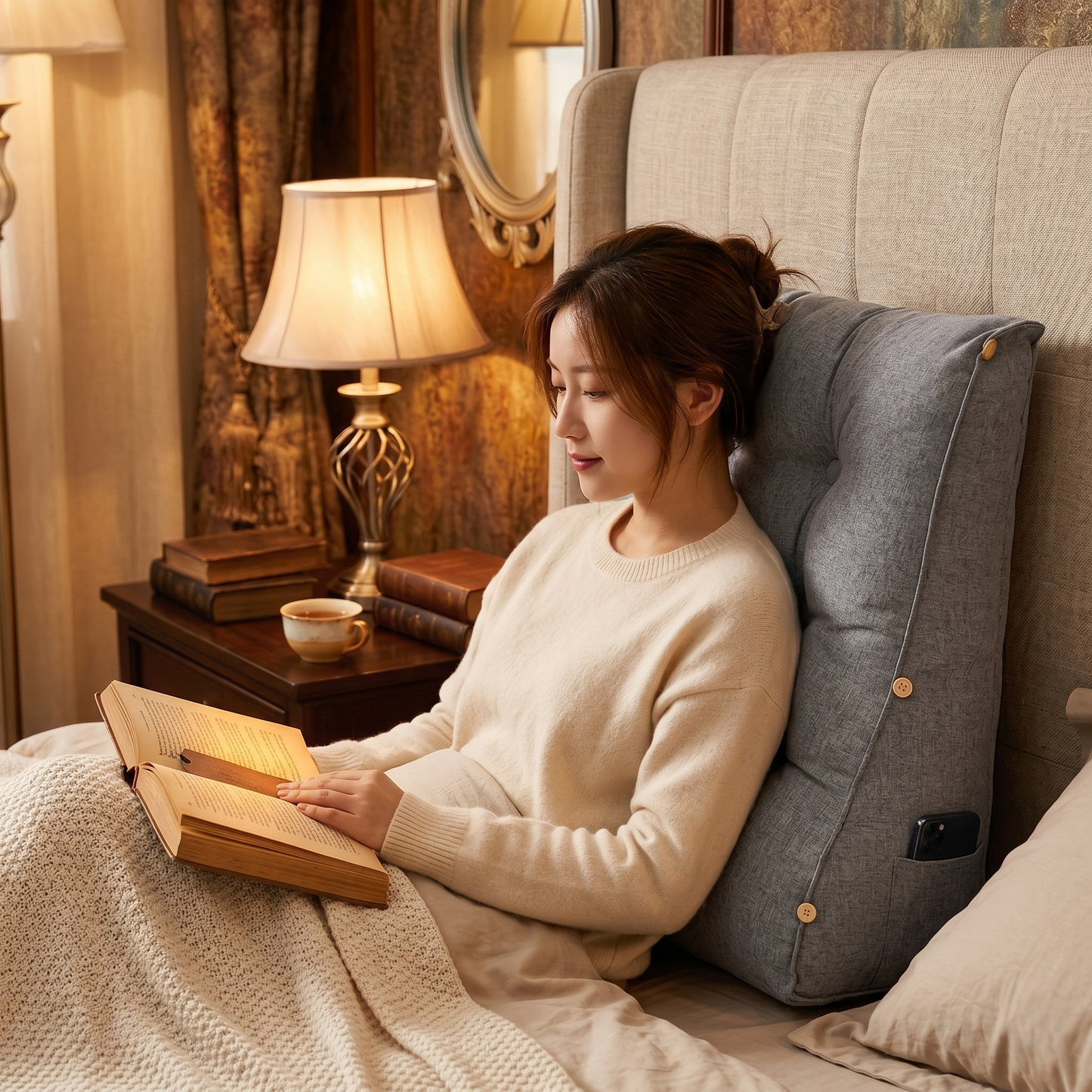 Tufted Reading Backrest Cushion Pillow