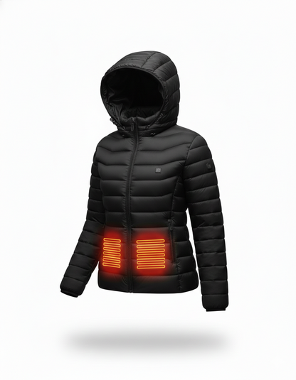 USB Heated Winter Jacket with Targeted Heat Zones