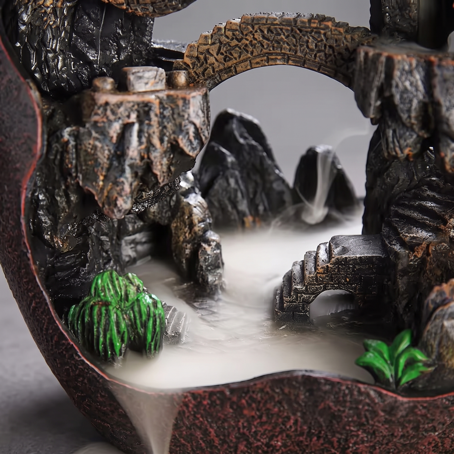 Mountain Landscape Backflow Waterfall Resin Incense Burner