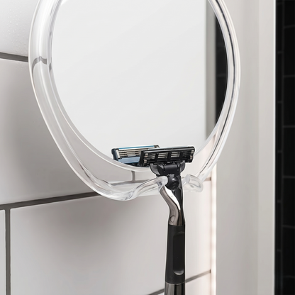 Fog-Free Shower Mirror with Razor Hook & Strong Suction Mount