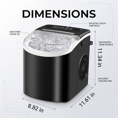 Premium Countertop Ice Maker With Fast Ice Production & Self-Cleaning Function