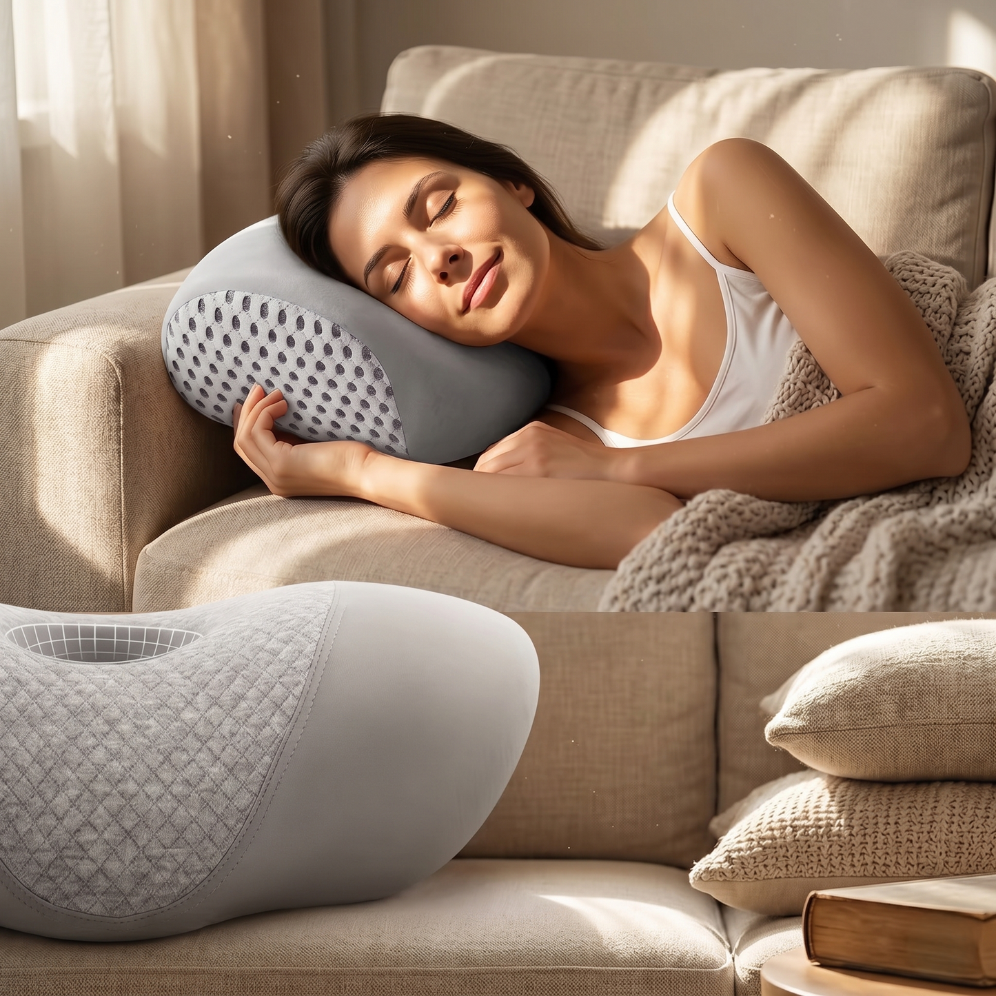 Kovelli™ Compact Mini Memory Foam Ear Relief Side Sleeper Pillow