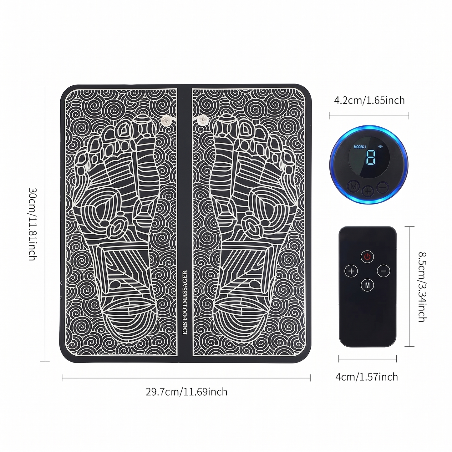 Relaxation Foot Massager Mat with Adjustable Modes