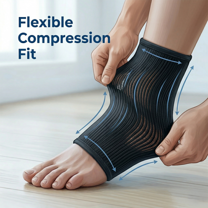 Cooling Compression Ankle Sleeve with Flexible Support & Reusable Gel Insert