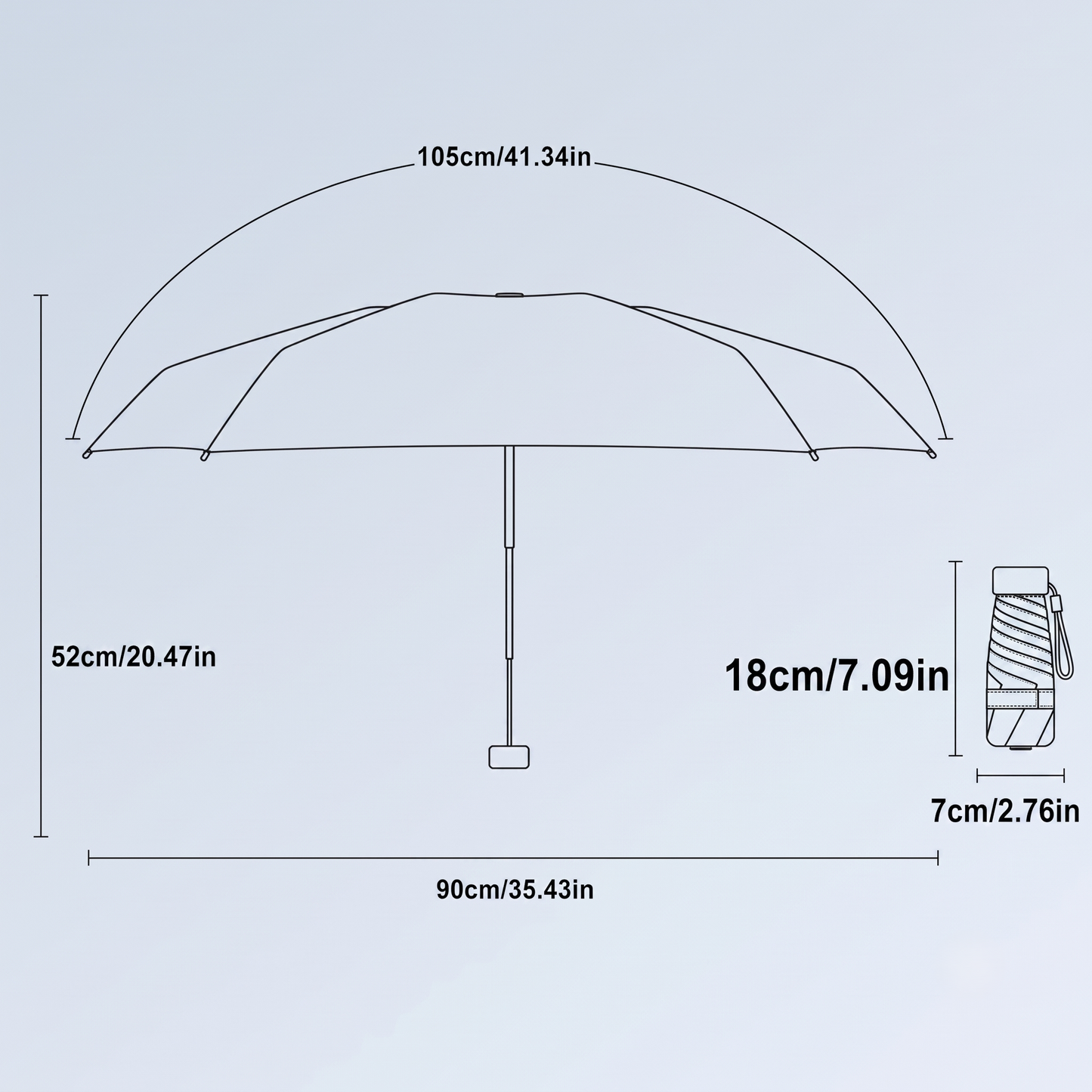 UV Protection Umbrella with Lightweight Frame