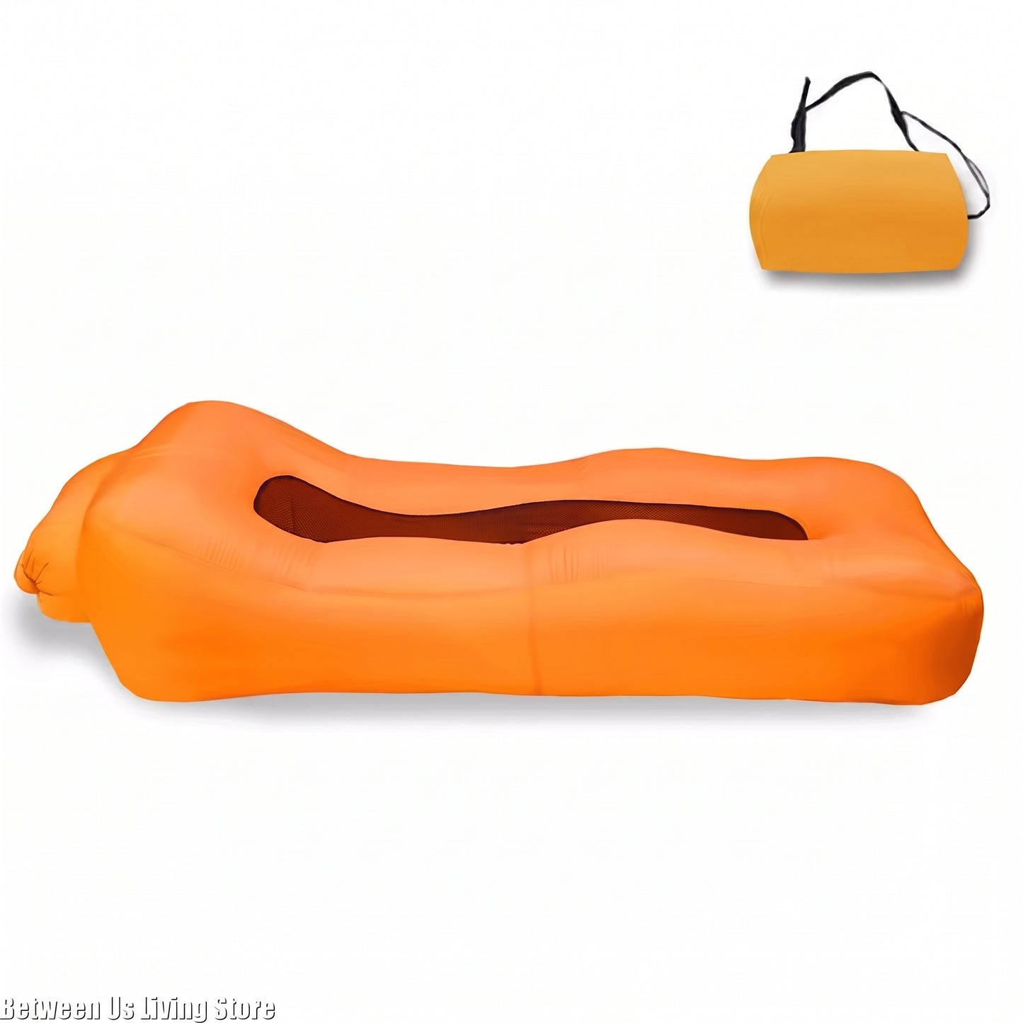 Full-Length Inflatable Lounger Sofa with Breathable Mesh Center