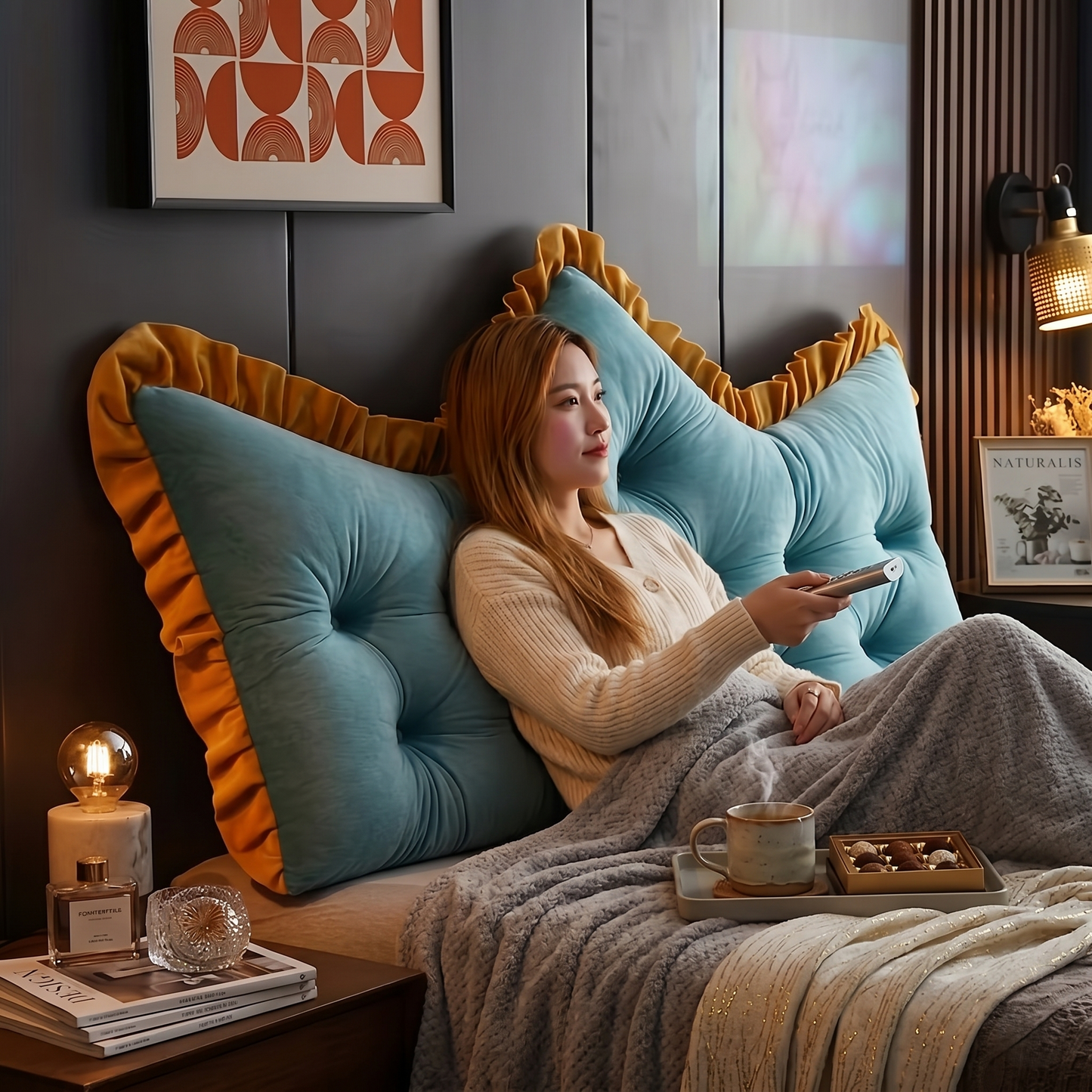 Kovelli™ Plush Tufted Headboard Pillow Backrest Cushion