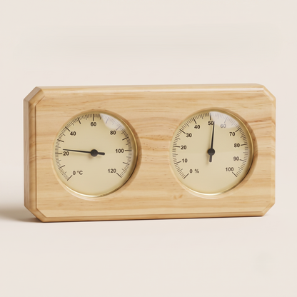 Wooden Sauna Thermometer & Hygrometer 2-in-1 Wall Gauge