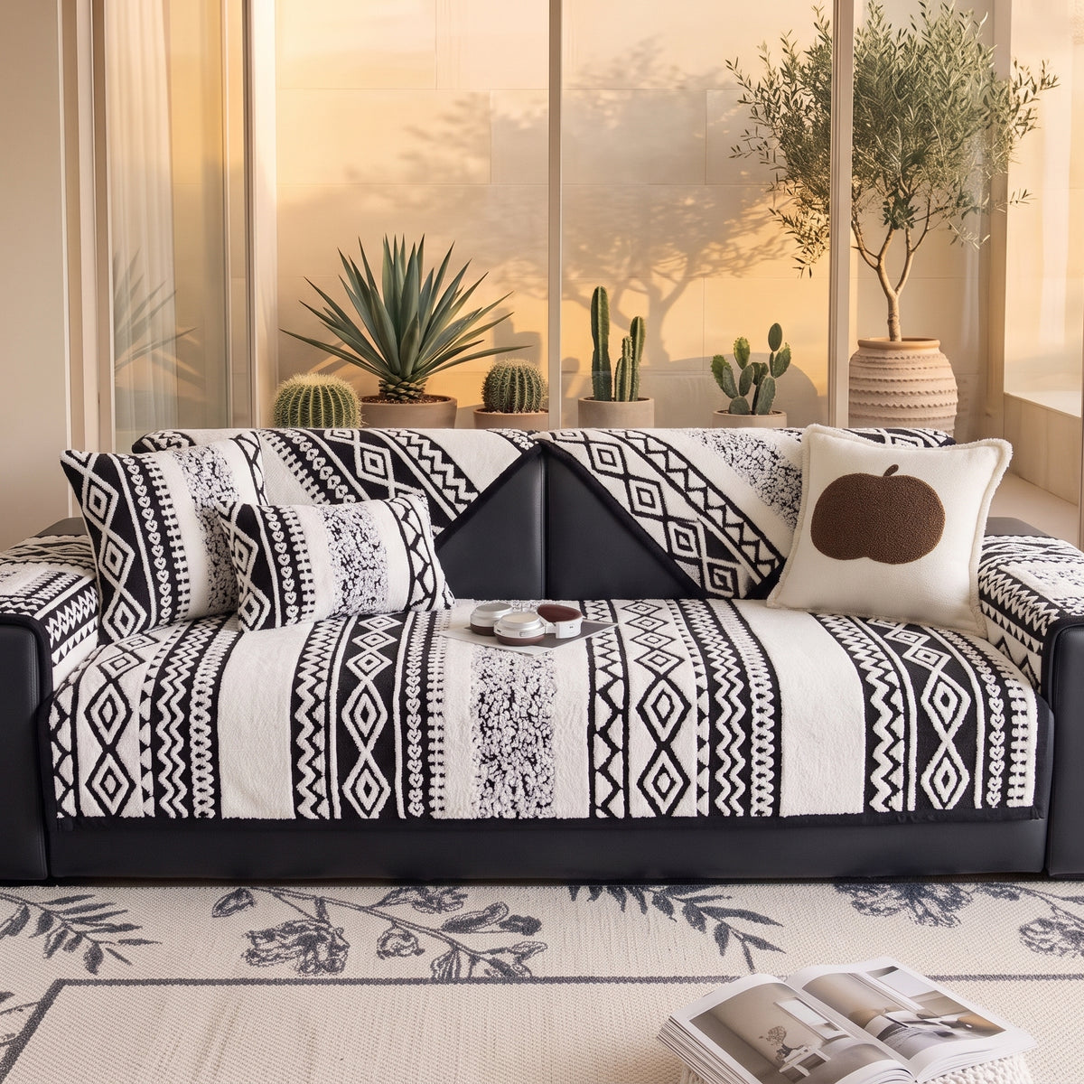Plush 500 GSM Anti-Slip Sofa Cushion Cover