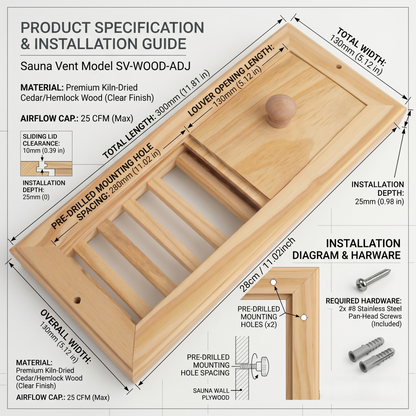 Kovelli™ Adjustable Sauna Air Vent