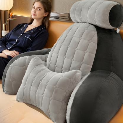 Oversized Reading Pillow With Headrest & Lumbar Support – Plush Bed Backrest Cushion For Relaxing, Reading & Gaming
