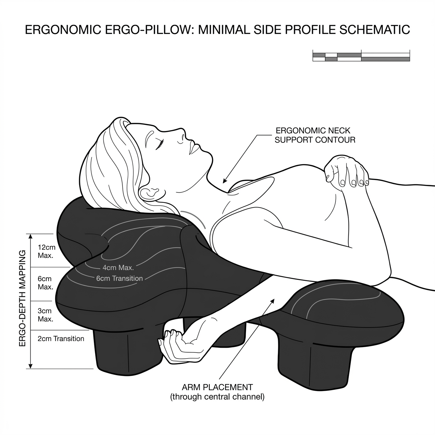 Kovelli Ergonomic Side Sleeper Pillow with Ear Hole