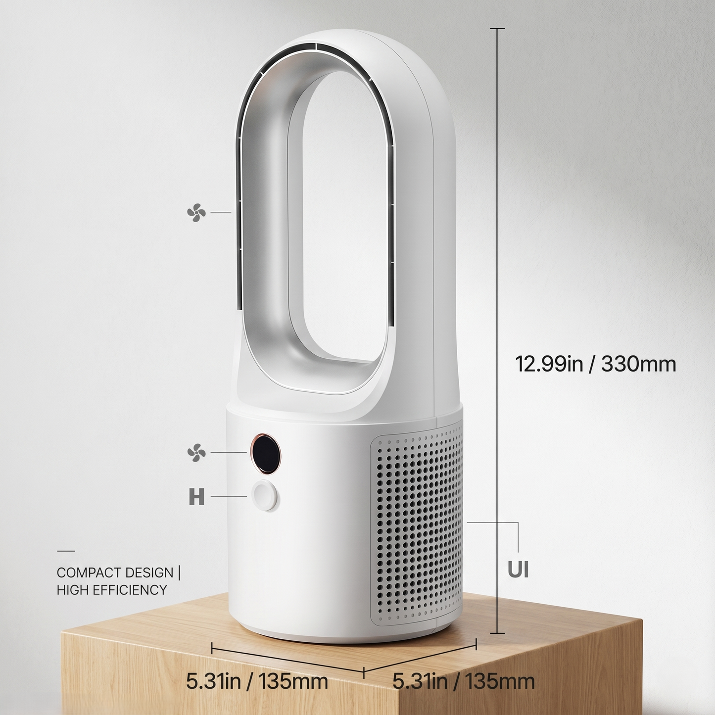 Bladeless Personal Cooling Tower – Quiet Airflow Comfort for Home & Workspace