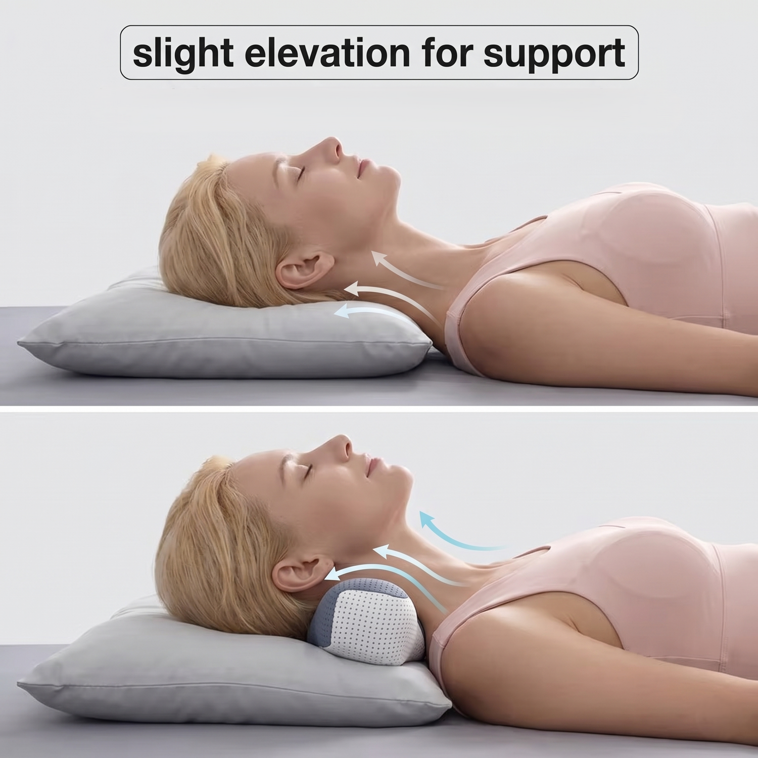 Elevated curve supports natural positioning