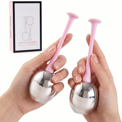 Cooling Face Rollers (2-Pack) – Stainless Steel Facial Massage Tools for Daily Skin Routine