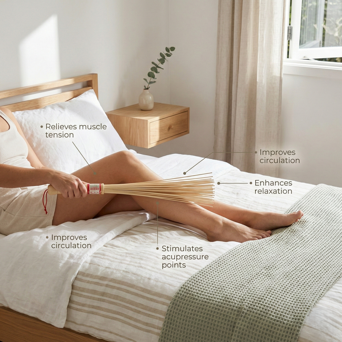 Bamboo Massage Roller for Muscles
