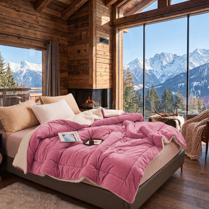 Double-Sided Plush Fleece Sherpa Blanket