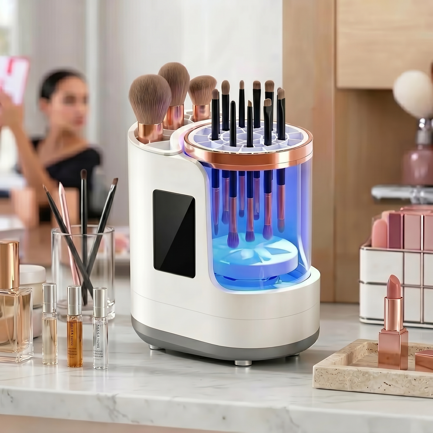 Kovelli™ Smart Makeup Brush Cleaner & Dryer – Automatic USB Cosmetic Brush Cleaning Machine