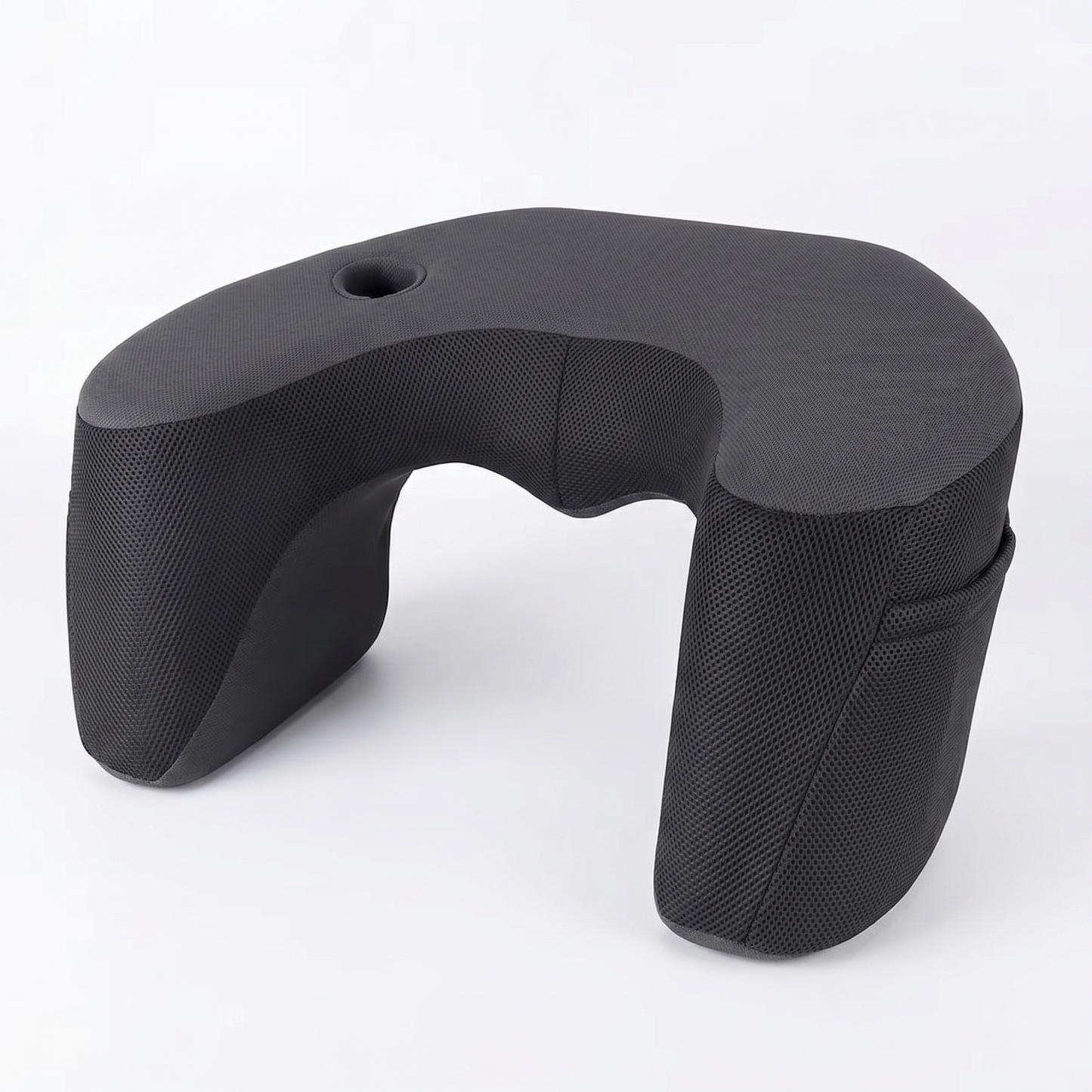 Ergonomic Lap Desk Pillow with Arm Support, Cup Holder & Side Pockets
