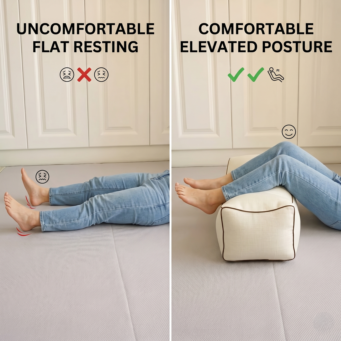 Ergonomic Leg & Hip Support Pillow for Relaxation & Elevated Comfort