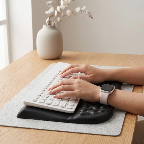 Ergonomic Wrist Support Pad – Pressure Relief Desk Cushion for Keyboard & Mouse Comfort