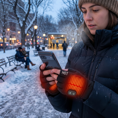Portable Rechargeable Winter Gloves With Adjustable Heat Settings
