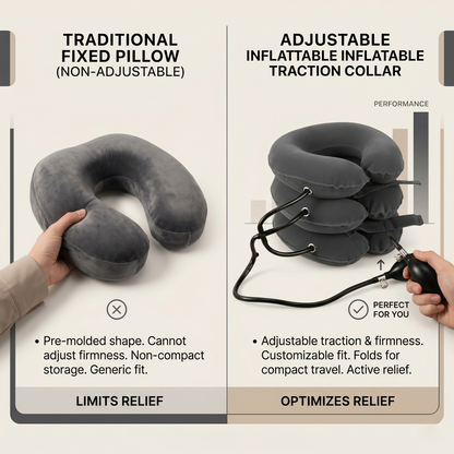 Inflatable Neck Traction Pillow with Adjustable Air Pump