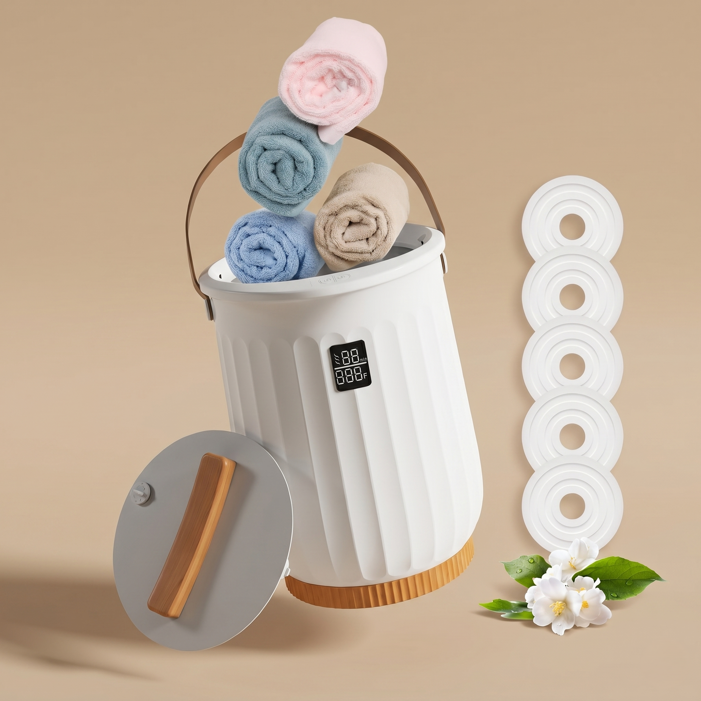 Kovelli™ Luxury Towel Warmer Bucket – Spa-Inspired Heated Towel & Blanket Warmer with Aromatherapy