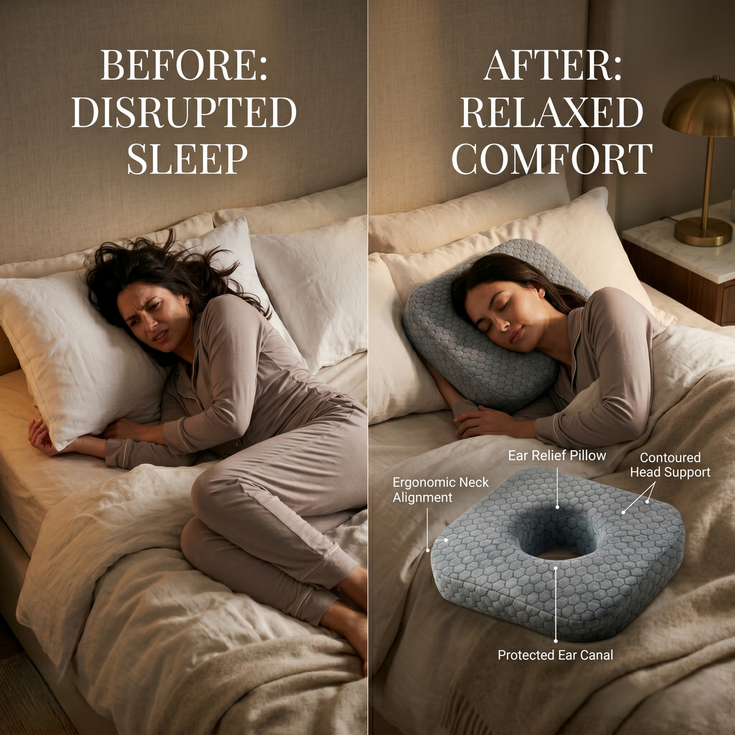 Ear Piercing Pillow for Side Sleepers