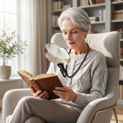 Hands-Free Neck 3X Magnifier for Reading, Sewing & Detailed Work