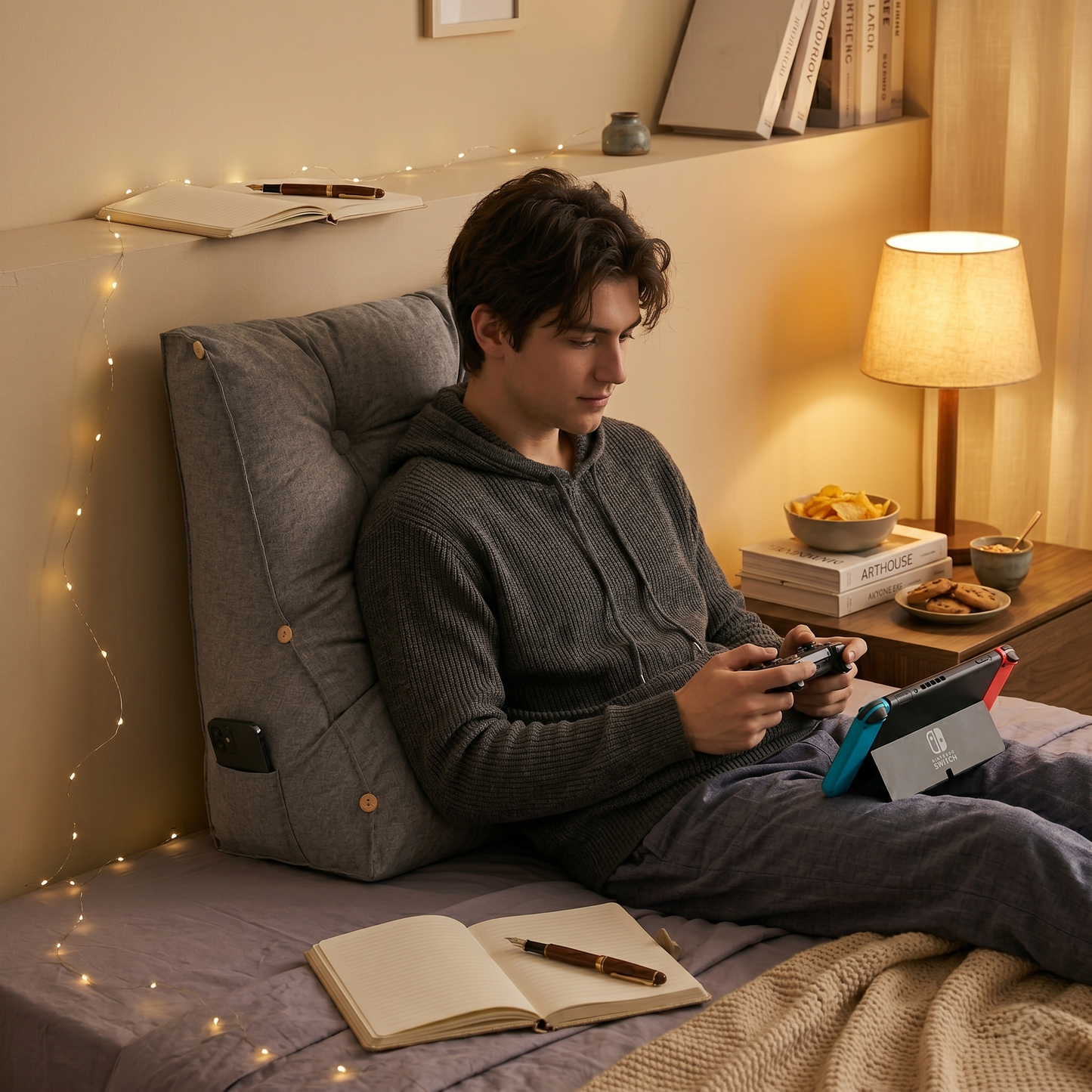 Tufted Reading Backrest Cushion Pillow