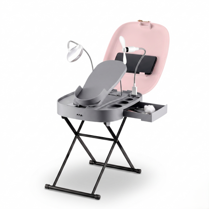 Adjustable Foot Care Station – Elevated Comfort Platform with Light & Mirror for Easy At-Home Grooming