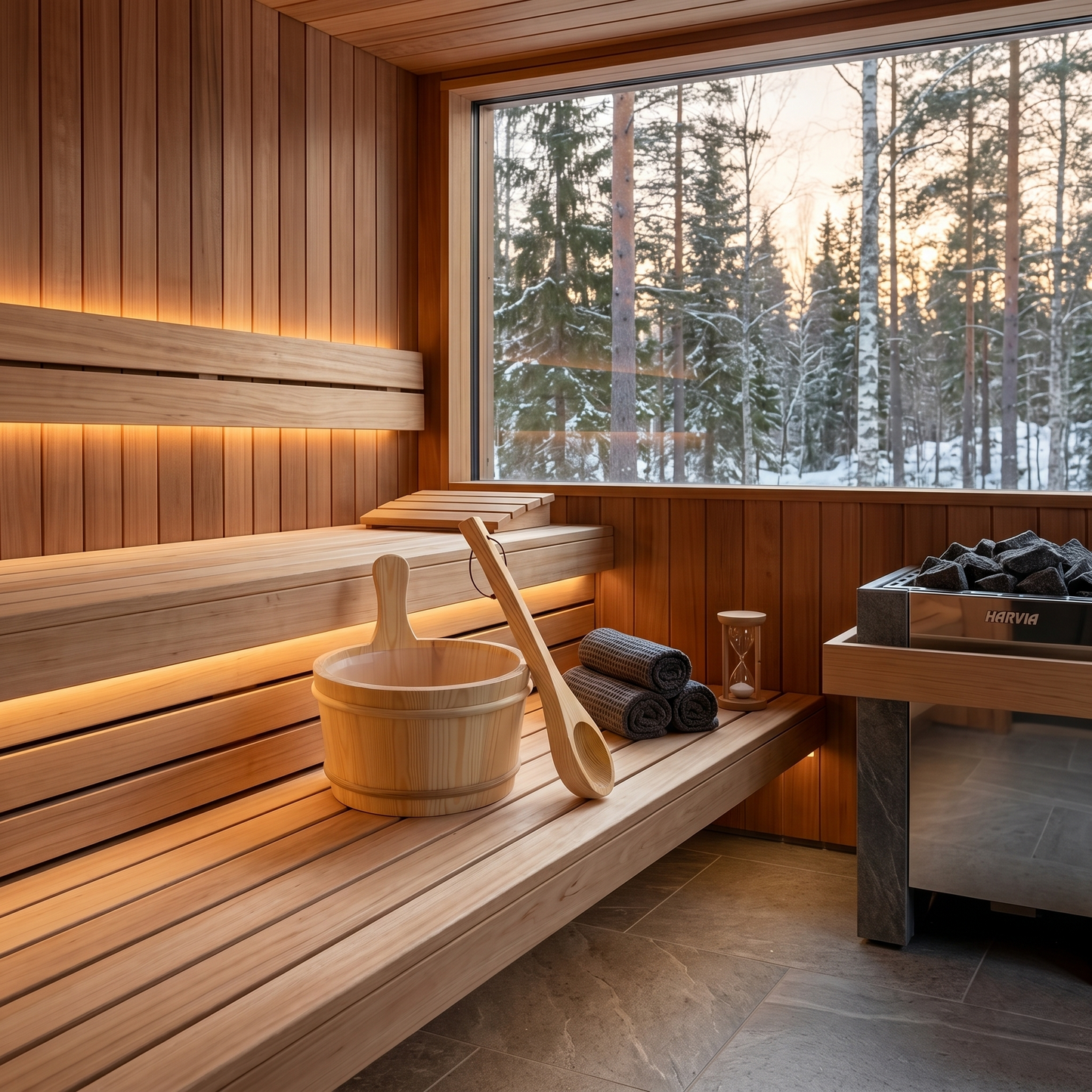 Premium Sauna Water Bucket & Ladle