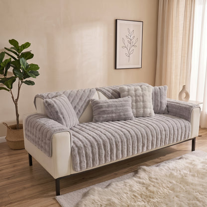 Plush Quilted Waterproof Non-Slip Modular Sofa Cover